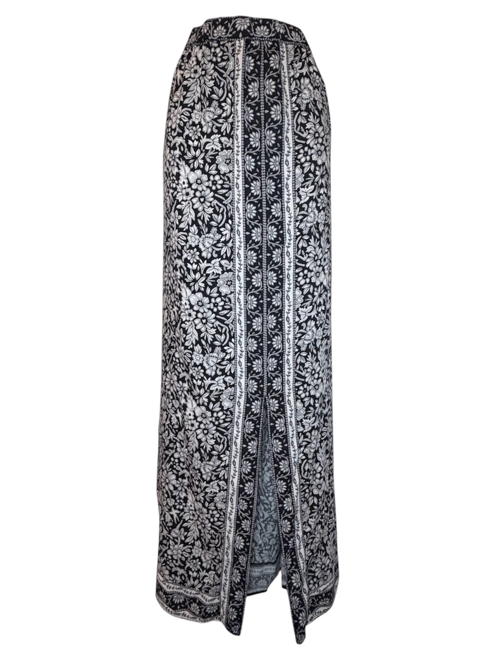 long tall sally Black & White Floral Border Stretch Maxi Skirt